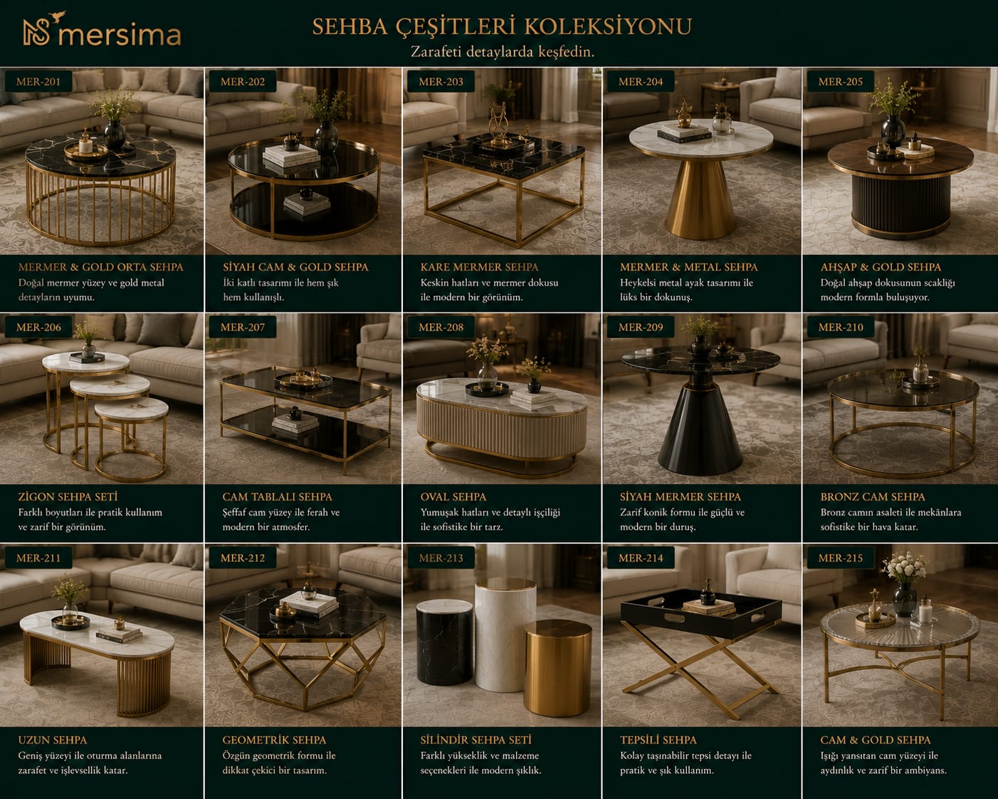 mersima sehpa cesitleri